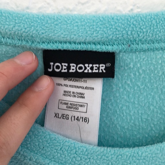 Aqua colored girls fleece pajama shirt. - Picture 3 of 4